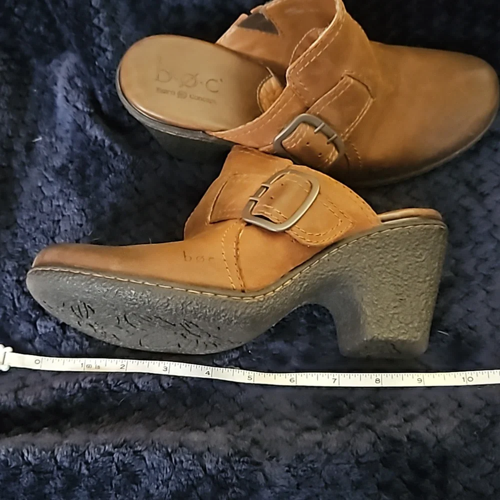 NEW BOC Born Clogs shoes Mules 9 COMFORT heel leather buckle Rustic Western - Picture 11 of 13